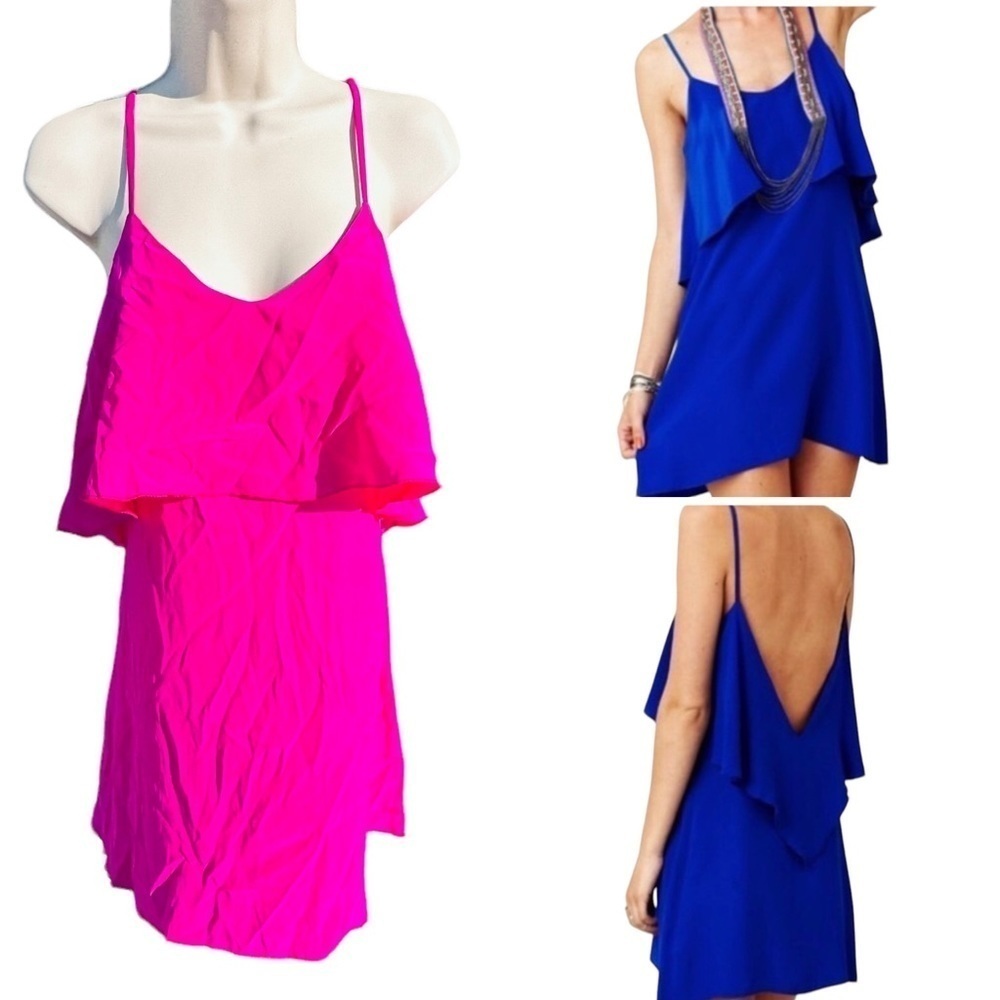 Blu Moon Silk Summer Lovin Mini Dress xsmall Pink Slip Dress Spaghetti xs womens